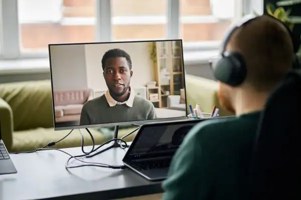 Man attending online mediation Uckfield MIAMS session
